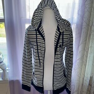 Express stripe zip up hooded thermal jacket size xs
